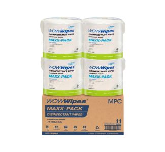 Wow Wipes Maxx Pack Refill 1200 wipes x 4 Rolls / ctn