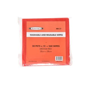 Trugrade Raytex Red 38 x 38 cm Medium Cloth 20 packs of 12