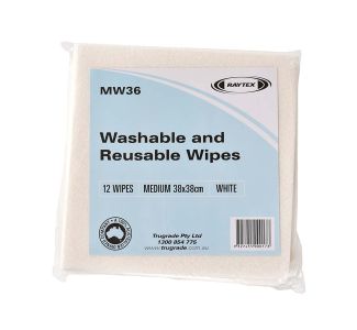 Trugrade Raytex Medium Duty White 38cm x 38cm 12 Wipes x 20 Packs
