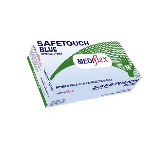 Mediflex Vinyl Foodgrade Glove P/F Blue Medium 100/Box