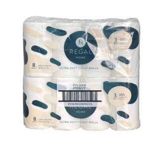 Regal 3-Ply Virgin Toilet 300Sheets 8 Rolls x 6Pkts Retail