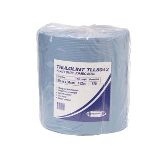 Trulolint Heavy Duty Jumbo Roll Perforated Blue 31cm x 34.5cm x 162m 475 Wipes / Roll