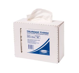 TRUROAR Scrim Reinforced White Sheets 24cm x 42cm 160 Wipes / CTN