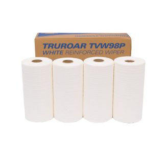 Truroar White Reinforced Perforated Wiper 24.5cm x 38cm, 184 Wipes x 4