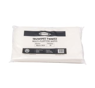 TRUWIPES Medium Duty White Wipes 60cm x 34cm 20 Wipes x 12 Packs