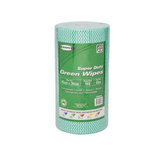 Truwipes Multipurpose Super Duty Perforated Green Roll 30cm x 45cm x 100 Wipes