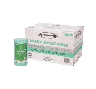 Truwipes Multipurpose Super Duty Perforated Green Roll 30cm x 45cm x 6 Rolls