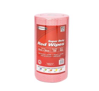 Truwipes Multipurpose Super Duty Perforated Red Roll 30cm x 45cm x 100 Wipes