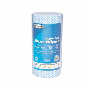 Truwipes Multipurpose Super Duty Perforated Blue Roll 30cm x 45cm x 100 Wipes x 6 Rolls (Woodpulp/Polyester)