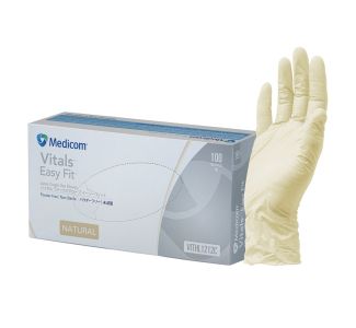 Vitals Easy Fit Latex Gloves - Large Pkt/100