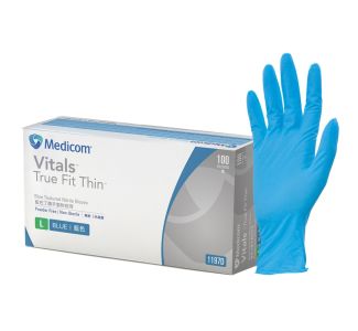 Vitals Blue Nitrile Glove P/Free Small x 100