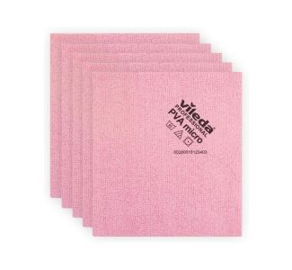 Vileda PVA Streak Free Microfibre Wipe, Pack of 5 - Red