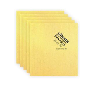 Vileda PVA Streak Free Microfibre Wipe, Pack of 5 - Yellow