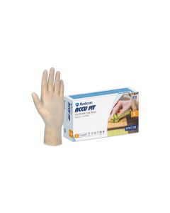 Medicom Accu Fit Powder Free Vinyl Gloves, Pack of 100 - Large