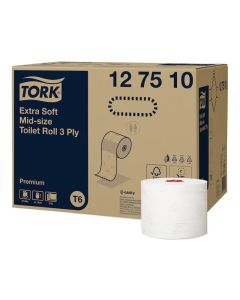 Tork Soft Mid-size Toilet Roll 3ply Premium T6 70m x 27