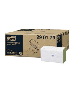 Tork Green Singlefold Hand Towel 2ply Advanced H3 250s x 15