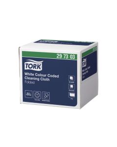 Tork White Colour Coded Cleaning Cloth Folded 100s x 6