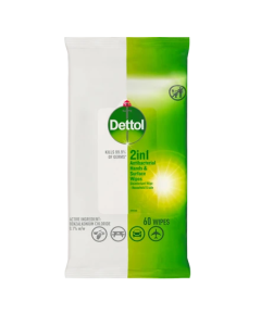 Dettol 2in1 Antibacterial Wipes 60s x 4