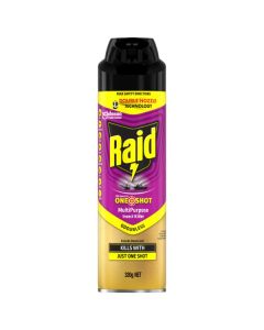 Raid One Shot Double Nozzle Multipurpose Insect Killer Odourless 320G x 6