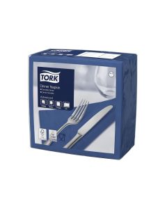 Tork Edge Emboss Dark Blue Dinner Napkin 2ply Quarterfold  150s x 12