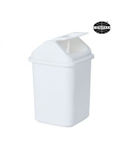 20L Rectangular White Swing Top Bin