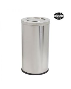 62L Swing Lid Waste Bin S/Steel