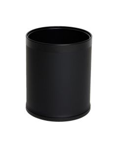 10L Round Leather Black Bin (Matte Black Leather and Rim)