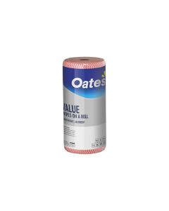 Oates Value Perforated Wipes 45m Roll x 4 - Red