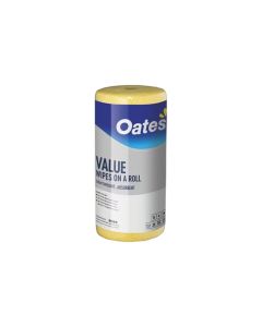 Oates Value Perforated Wipes 45m Roll - Yellow