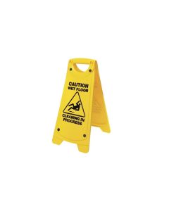 Oates A-Frame Caution "Cleaning in Progress" Sign - Yellow
