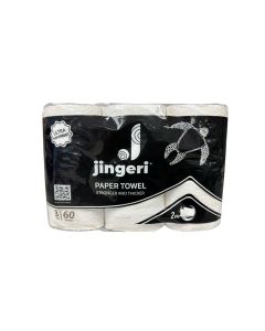 Jingeri 2 Ply Paper Towel 60 Sheets 3 Rolls x 6