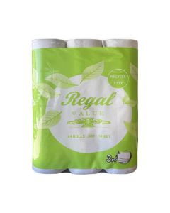 Regal Recycled 3-Ply Toilet Roll 2 x 24 pack, 300 Sheet