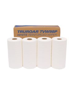 Truroar White Reinforced Perforated Wiper 24.5cm x 38cm, 184 Wipes x 4