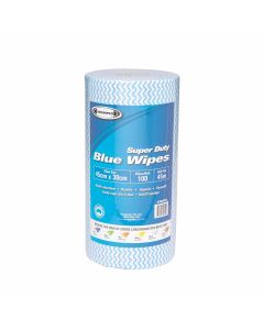 Truwipes Multipurpose Super Duty Perforated Blue Roll 30cm x 45cm x 100 Wipes x 6 Rolls (Woodpulp/Polyester)