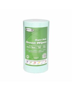 Truwipes Multipurpose Super Duty Perforated Green Roll 30cm x 45cm x 100 Wipes (Woodpulp/Polyester)
