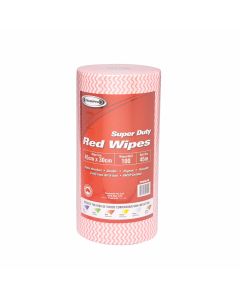 Truwipes Multipurpose Super Duty Perforated Red Roll 30cm x 45cm x 100 Wipes x 6 Rolls (Woodpulp/Polyester)