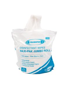 TRUWIPES Disinfecting Wipes Maxi-Pak Jumbo Rolls 1200 Sheets x 4 Rolls / CTN