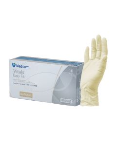 Vitals Easy Fit Latex Gloves - Large Pkt/100