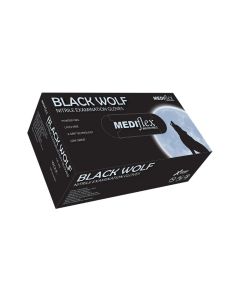 Mediflex Black Wolf Nitrile Powdered Exam Gloves XXLarge 100/PKT